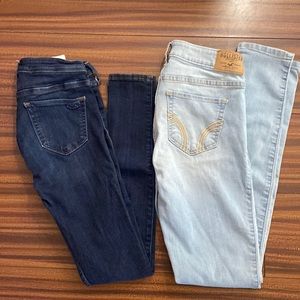Lot of 2 Pairs of Hollister Jeans Super skinny Jean leggings, both size 26